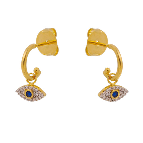 Gold Filled Evil Eye Hoop Earrings