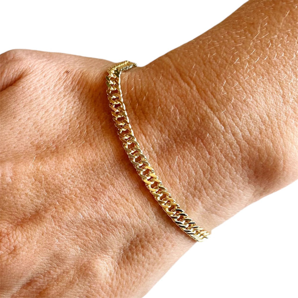 4mm Gold Filled Cuban Chain Bracelet