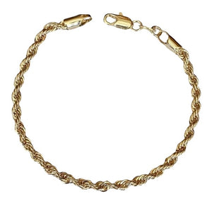 3mm Gold Filled Rope Chain Bracelet