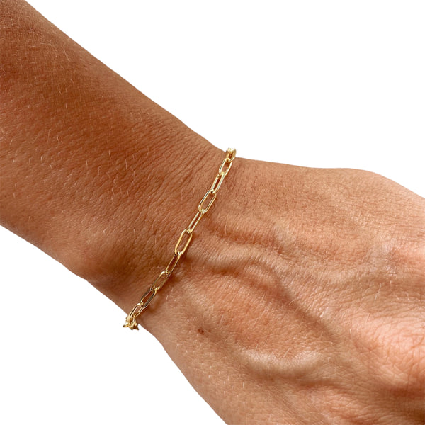 Gold Filled Paperclip Chain Bracelet