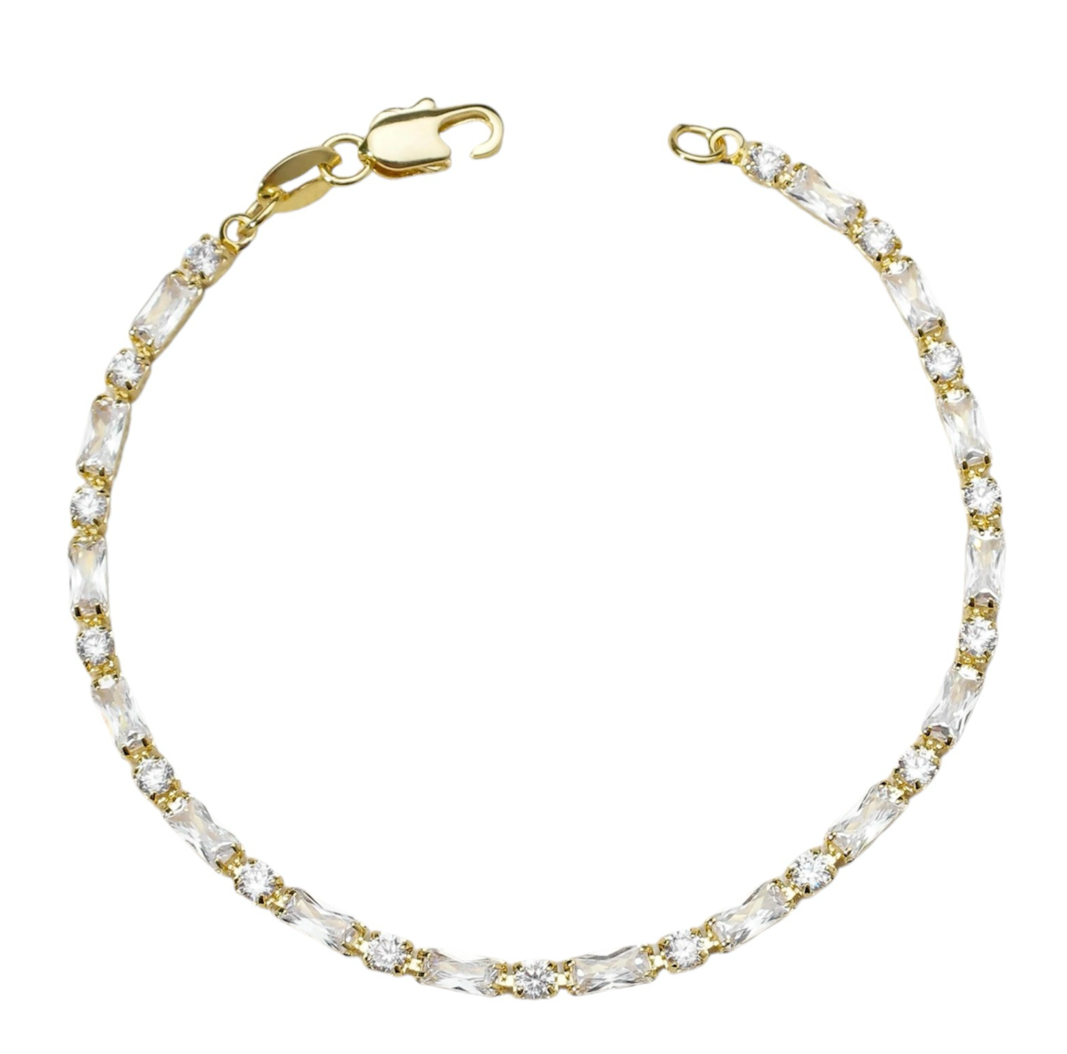 Gold Filled Baguette Tennis Bracelet