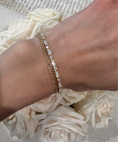 Gold Filled Baguette Tennis Bracelet