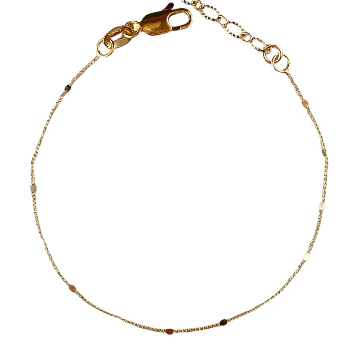 Dainty Pressed Dot Gold Filled Chain Bracelet